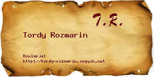 Tordy Rozmarin névjegykártya